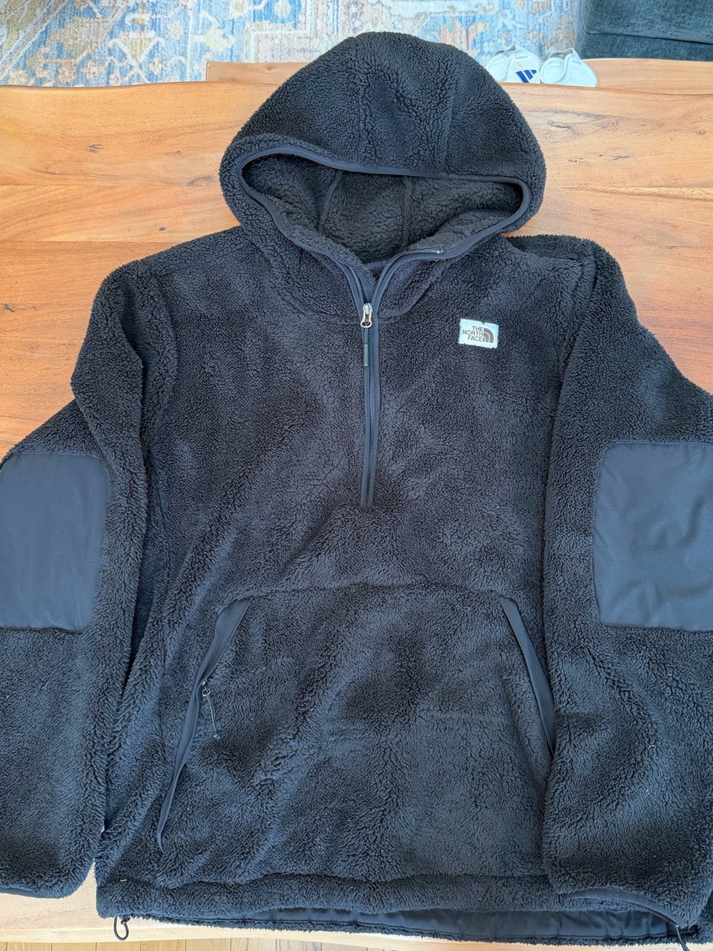 The North Face Men’s Black Hooded Sherpa Half-Zip Fleece